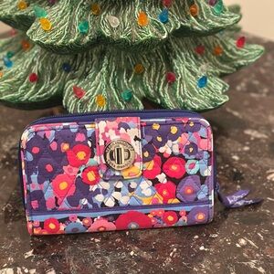 Vera Bradley Floral Wallet - Purple and Pink
